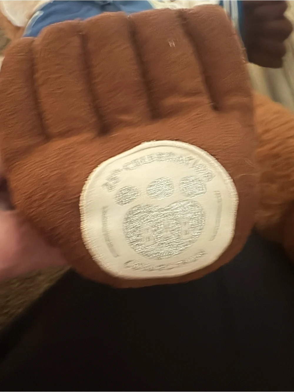 Build-A-Bear Brown Otter in Navy and White Varsity Jacket